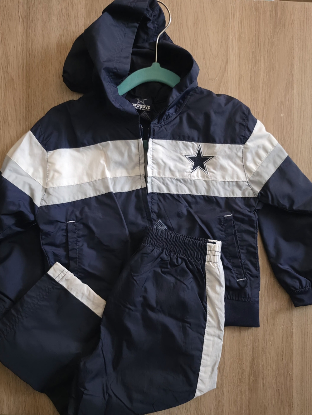 Navy and White Star Hooded Windbreaker Set